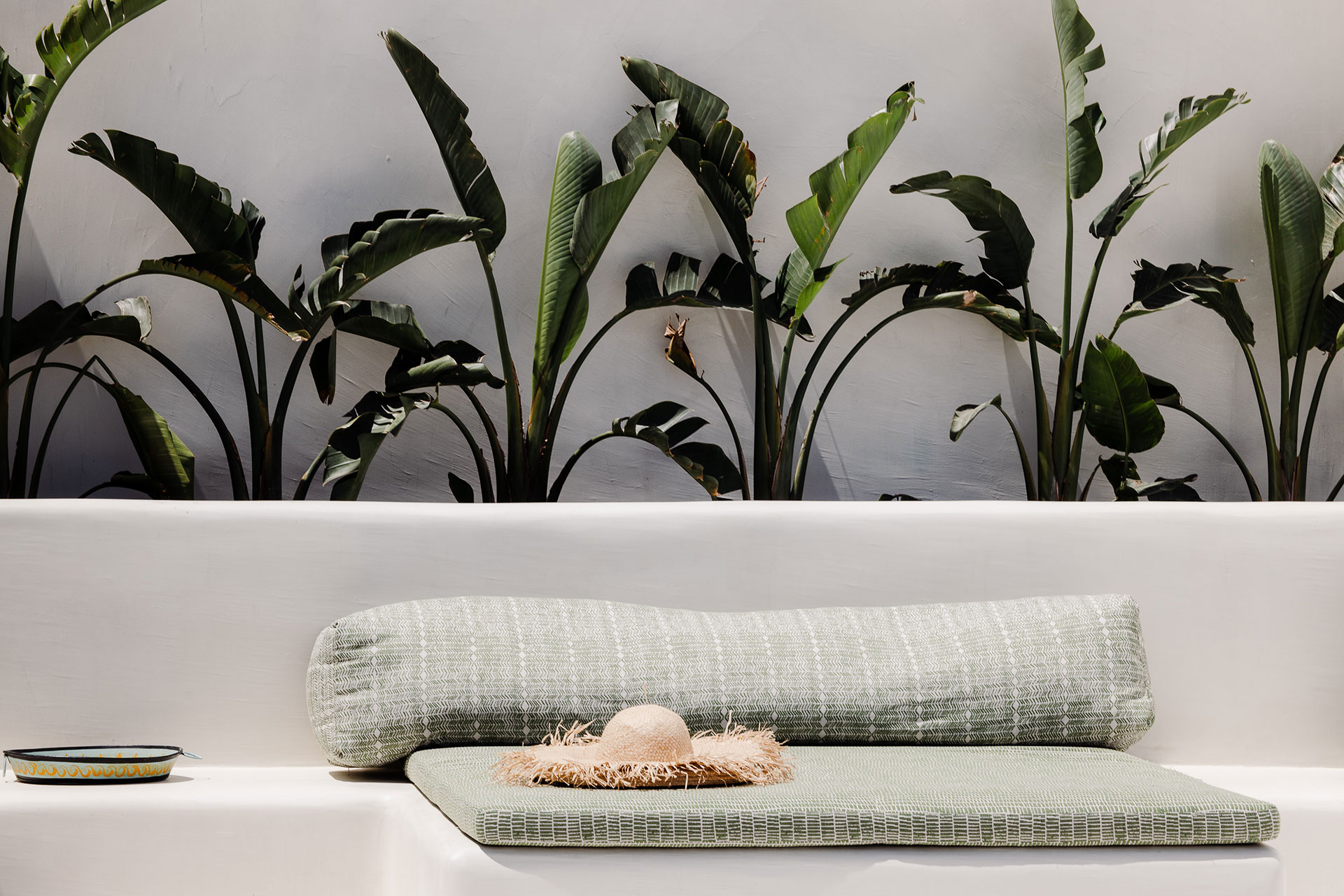 Koukoumi Vegan Hotel sitting area with decorations