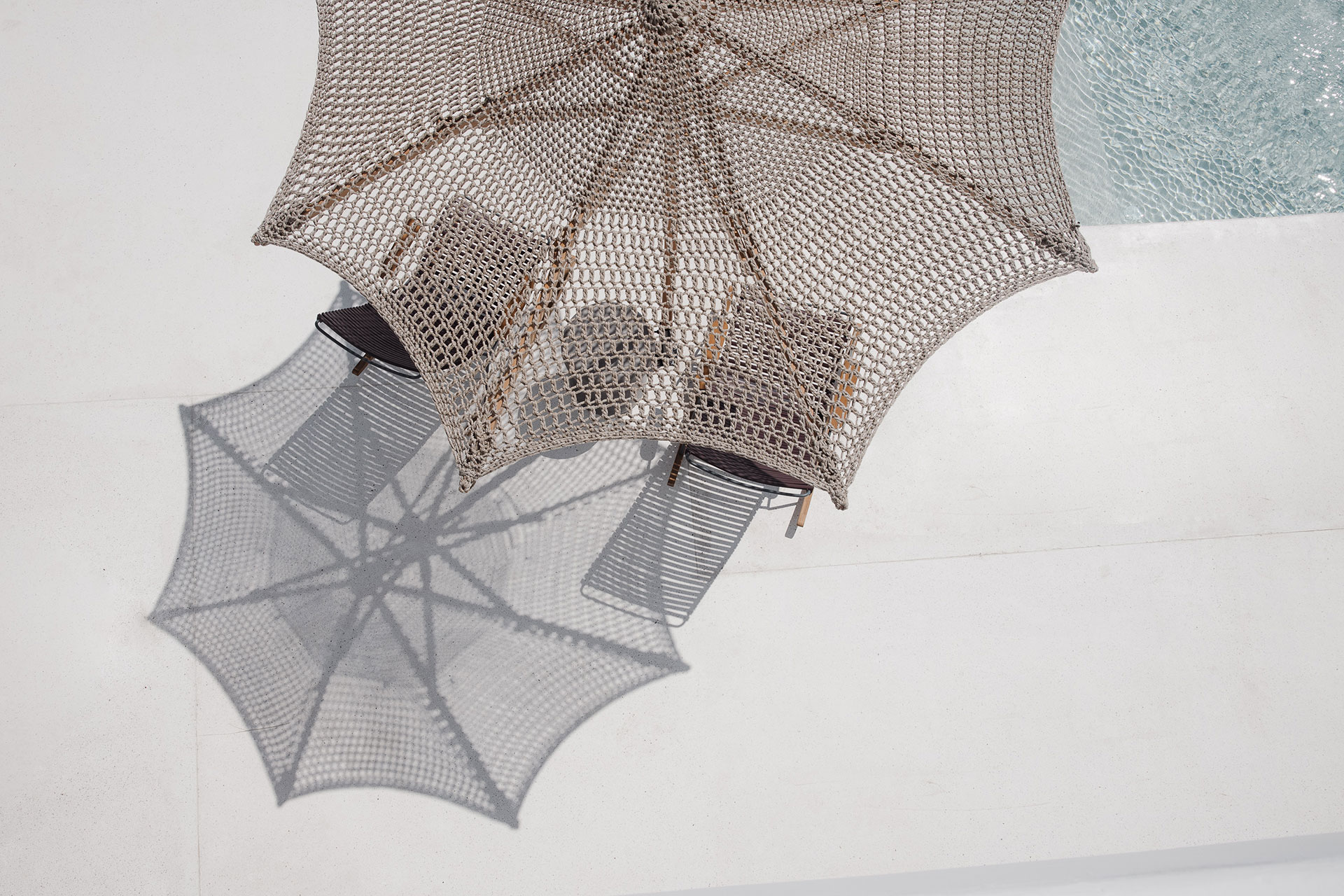 Koukoumi Vegan Hotel chairs and umbrella