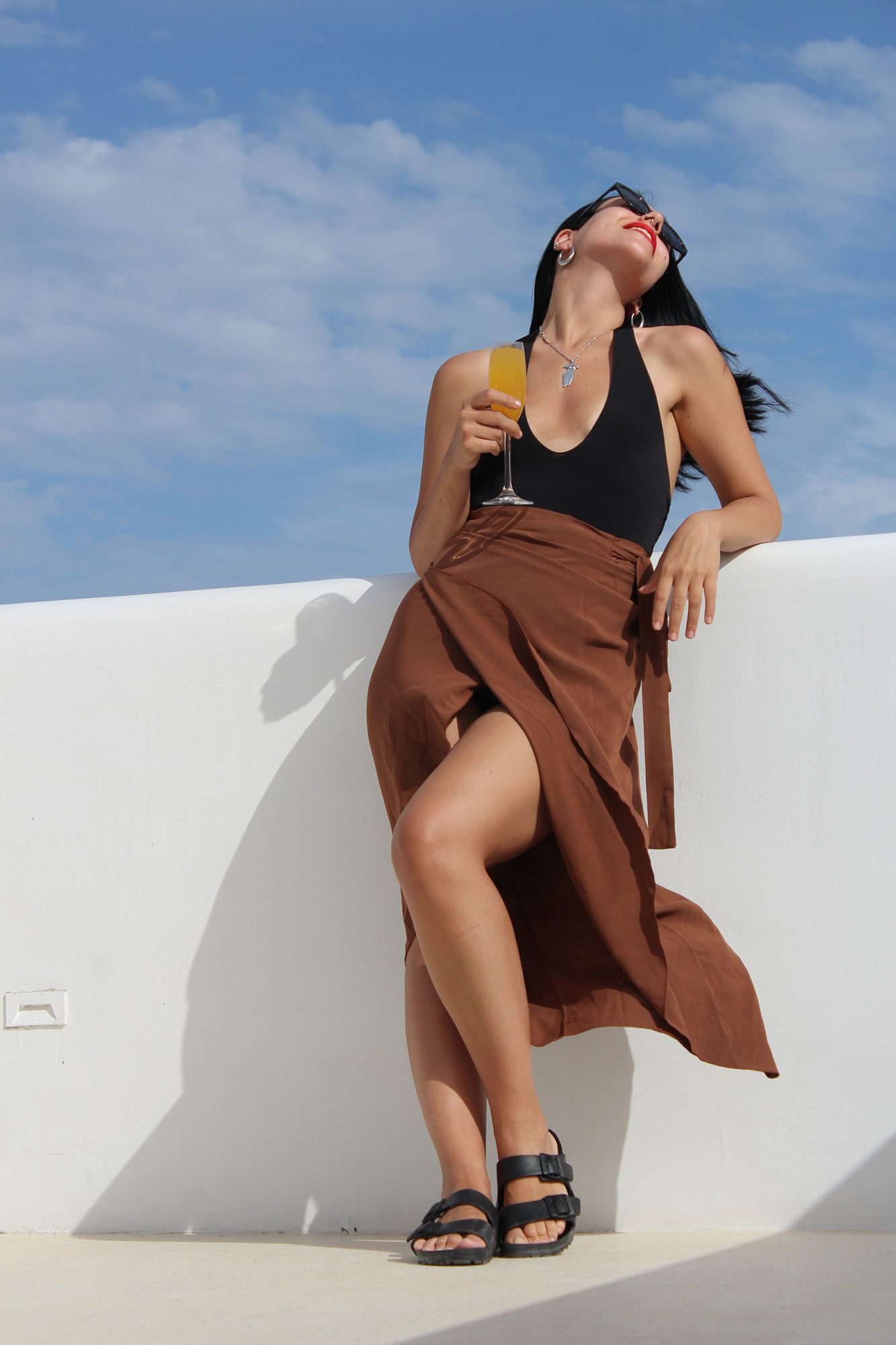 Koukoumi Vegan Hotel visitor enjoying a drink