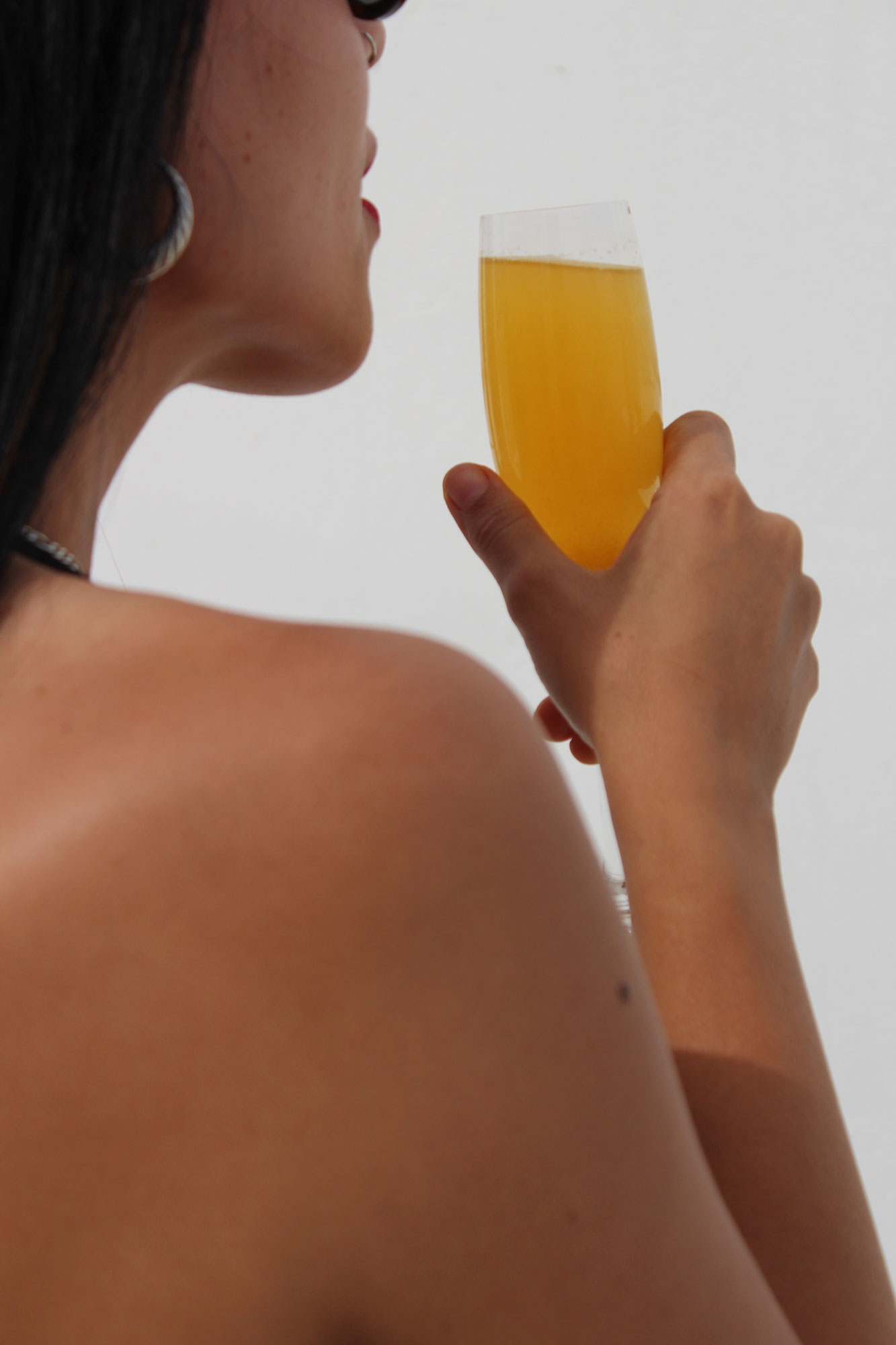 Koukoumi Vegan Hotel visitor enjoying a drink