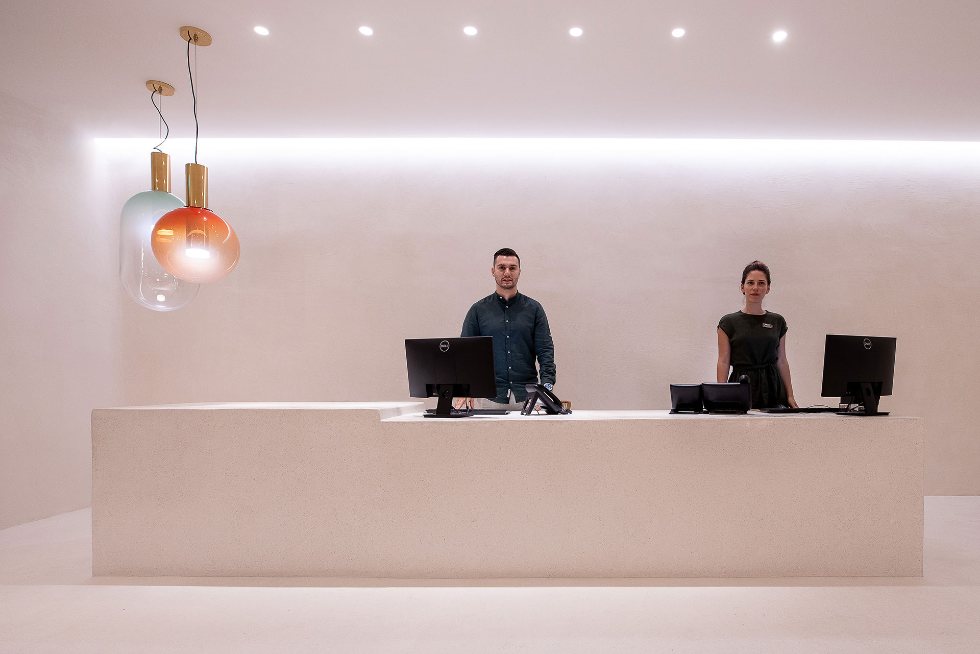 Koukoumi Vegan Hotel reception and receptionists